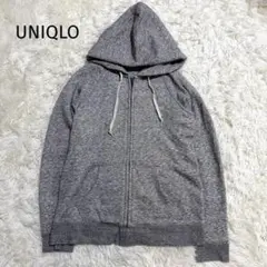 ＊ユニクロ＊【L】スウェット パーカー グレー フルジップ フード付　カジュアル
