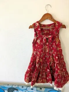 昭和レトロ　花柄ワンピース　120