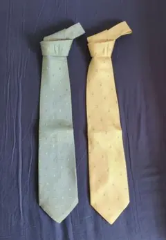 Galahad ネクタイ 2本セット 緑色と黄色