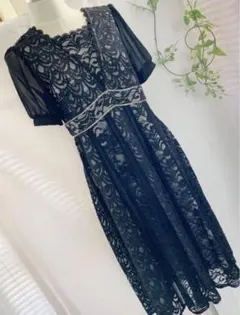 【極美品】スコットクラブ　総レース　黒フォーマルワンピ　結婚式　定価29160