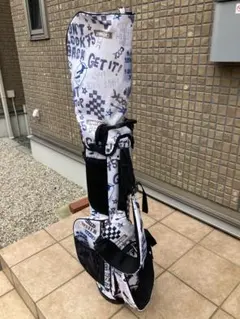 ゴルフ キャディバッグ スタンド式 総柄 ホワイトのサムネイル