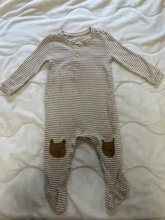 【美品】baby gap ストライプロンパース 9-12ヶ月