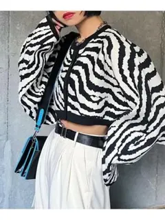 【美品】PAGEBOY ボレロ カーディガン ゼブラ柄 Fサイズのサムネイル