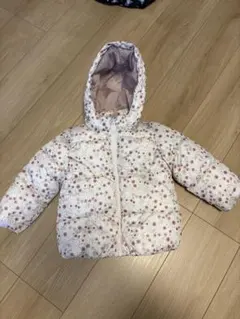 花柄ダウンジャケット フード付き