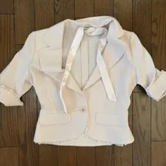 淡いピンク テーラードジャケット 7分袖