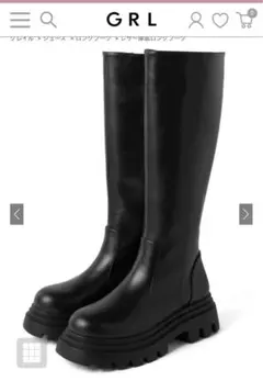 レザー厚底ロングブーツ[zr1060]