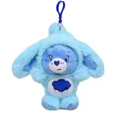 Care Bears ぬいぐるみキーホルダー うさぎ帽子 ブルー（くも）未使用