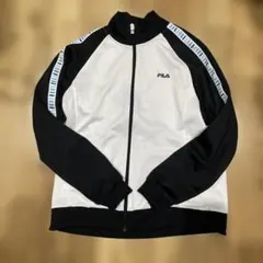 美品FILA ジップアップジャケット Lサイズ ホワイト/ブラック