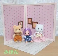 ミニ簡易背景ボード3 ぷちリカちゃん シルバニアサイズ ハンドメイド
