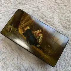 ロシア アンティーク雑貨 ラッカー塗り 漆器 小物入れ 小箱