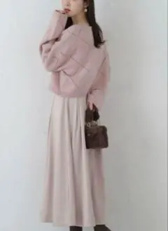 最終　プロポーション　ほぼ未使用　秋冬　サテン　大人ピンク　スカート