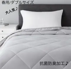 春夏用 掛け布団 肌掛け布団 抗菌防臭加工 グレー ダブル