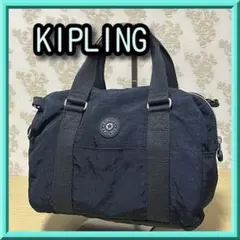 週末特価☆Kipling ART MINIミニボストン型トートバッグ☆ネイビー系