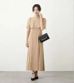 Diamond パーティードレス ベージュ M