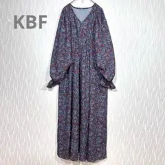 KBF ケービーエフ ペイズリー柄ロングワンピース ONEサイズ 総柄　ボルドー
