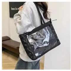 推し活 トートバッグ 推しバッグ 痛バ 大容量 リボン 缶バッチ　A4