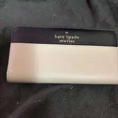 kate spade 二つ折り財布 黒/ベージュ
