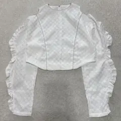 CEREAL 23ss Wave sleeve Jacquard top
