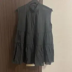 ITS'DEMO ノースリーブ ティアードブラウス ブラック