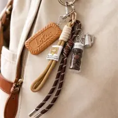 【コーヒー豆キーホルダー】じゃらじゃら パラコード バッグチャーム キーリング