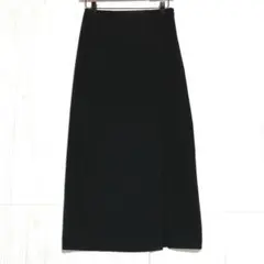 GU ジーユー　カットソーナローミディスカート　【美品】　黒　M