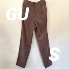 ジーユー GU レディース テーパードパンツ コーデュロイ くすみピンク 美品