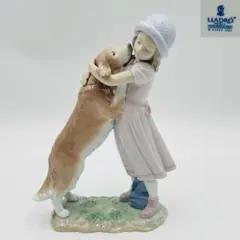 【リヤドロ　Lladro 置物　犬と少女 待ってたよ！】アンティーク　インテリアのサムネイル