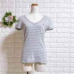 a1906 トミーヒルフィガー Vネック ボーダー Tシャツ S 綿100%
