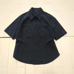 美品 半袖シャツ リネン混 ゆったり ウォッシュ加工 キレイめカジュアル