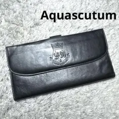 Aquascutum アクアスキュータム 長財布 本革 レザー ブラックのサムネイル