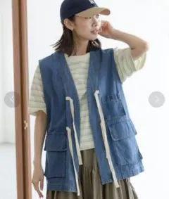 美品☆ニコアンド☆Ｃ-1風デニムベスト
