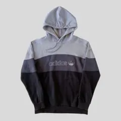 adidas originals スウェットパーカー 切替 グレー×ブラック