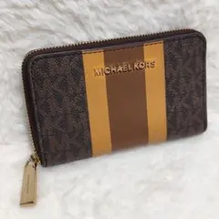 美品 MKシグネチャー JET SET ジップアラウンド コインケース ミニ財布