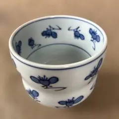②源右衛門窯 染付 向日葵 ひまわり 湯呑 蕎麦猪口 3客組 未使用品