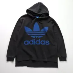 アディダス ビッグロゴ プルオーバーパーカー ブラック【XL】