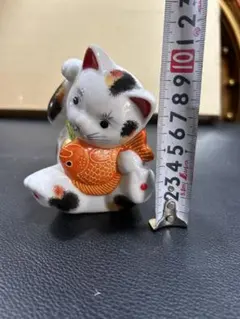 九谷焼 招き猫5号 達磨招き猫 祝鯛 座布団＆箱付き 美品 - メルカリ