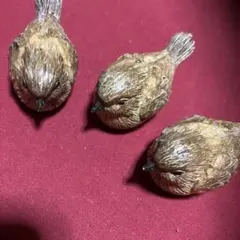 小鳥の置物 3体セット インテリア雑貨　樹脂製　木彫り風