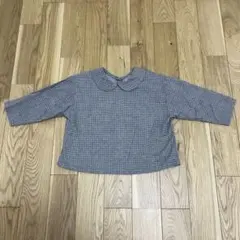 韓国子ども服 MINT ROBE チェック柄長袖カットソー