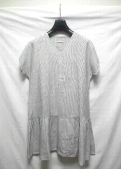 FRANK LEDER フランクリーダー ストライプ リネンチュニックワンピース