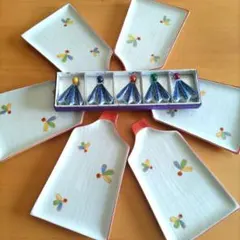 取皿（羽子板）小皿（羽根型）箸置（羽根型）の各5枚セット お正月のおもてなし食器】取り皿にぴったりなお皿のおすすめ