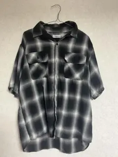 WEGO 半袖シャツ M ブラック/グレー チェック