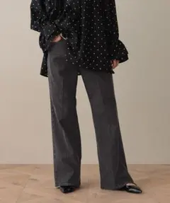 LOWRYS FARM ストレッチデニムフレアパンツ Ｍサイズブラック