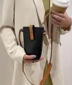 【本革】配色ミックスのレザースマホポーチ/ポシェット/ショルダーバッグのサムネイル