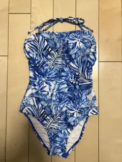 ボタニカル柄 ワンピース水着 ブルー系のサムネイル
