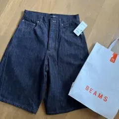 BEAMS デニムショートパンツ ネイビー Sサイズ　メンズのサムネイル