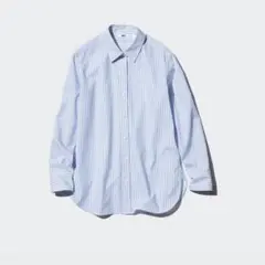 【新品タグ付】ユニクロUNIQLOコットンストライプシャツXLのサムネイル