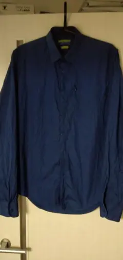 ZARA MAN スリムフィット長袖シャツ ネイビー グレー 2枚セット
