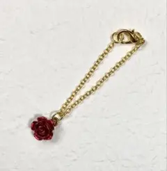 ドール用赤薔薇チャームネックレス