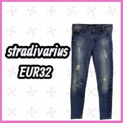stradivarius ダメージ　ローライズ　ストレッチ　スキニーデニムパンツのサムネイル