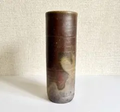 備前焼 泰山窯 花入＊共箱入り（高さ22.2cm）